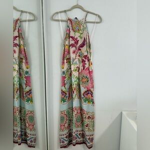 Zara Floral Dress with Pink and Green Patterns